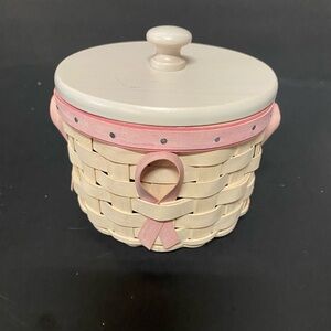 Pink Ribbon Woven Longaberger Basket